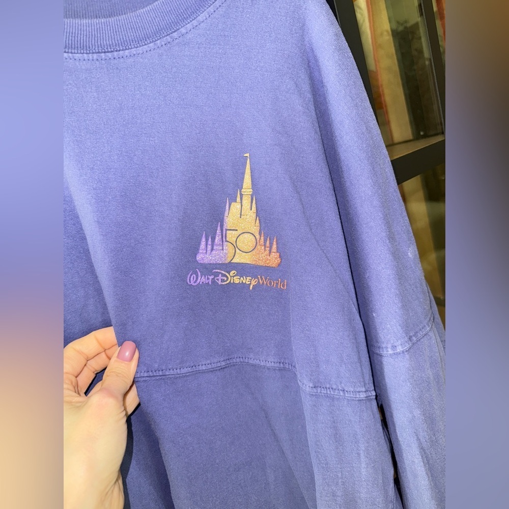 Walt Disney World 50th Anniversary Spirit Jersey tee pullover LongSleeve glitter - Picture 5 of 13